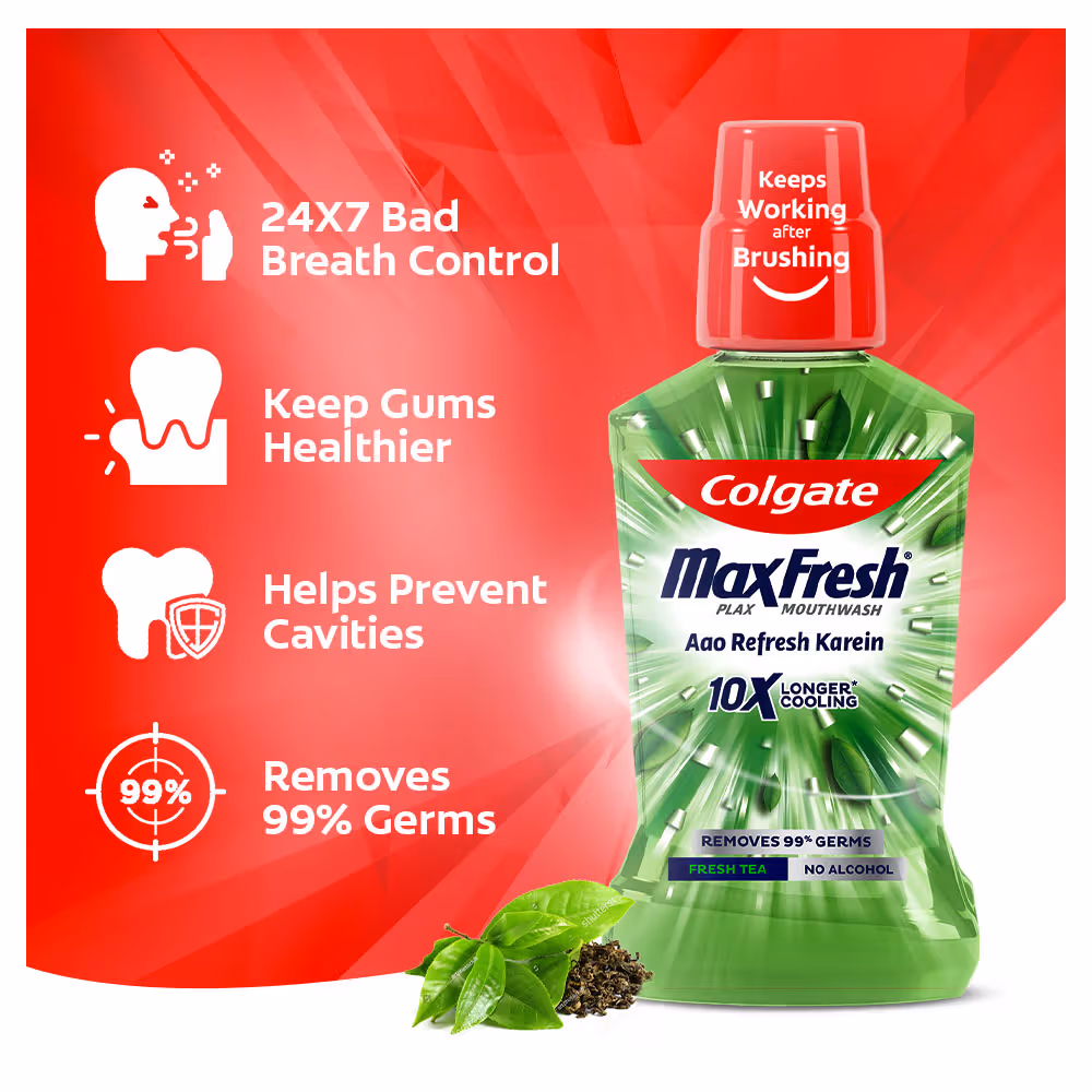 Colgate - Fresh Tea - Maxfresh - Plax Antibacterial Mouthwash