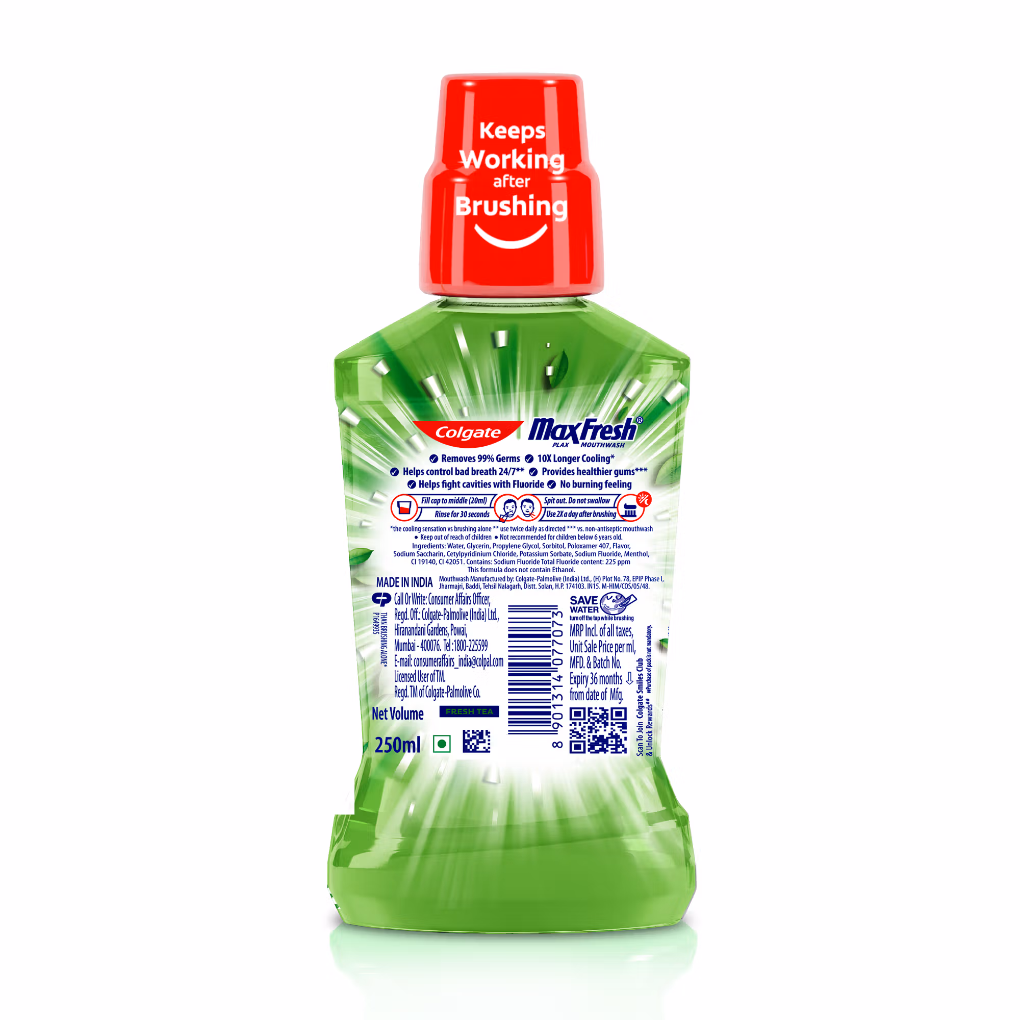 Colgate - Fresh Tea - Maxfresh - Plax Antibacterial Mouthwash