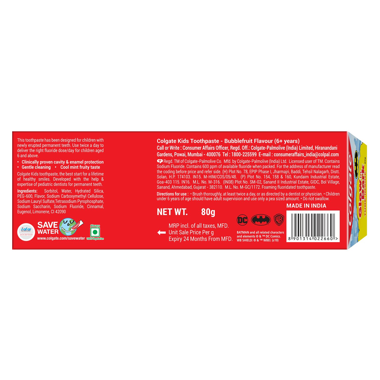 Colgate - Glow In Dark - Kid's Batman - Anticavity Toothpaste