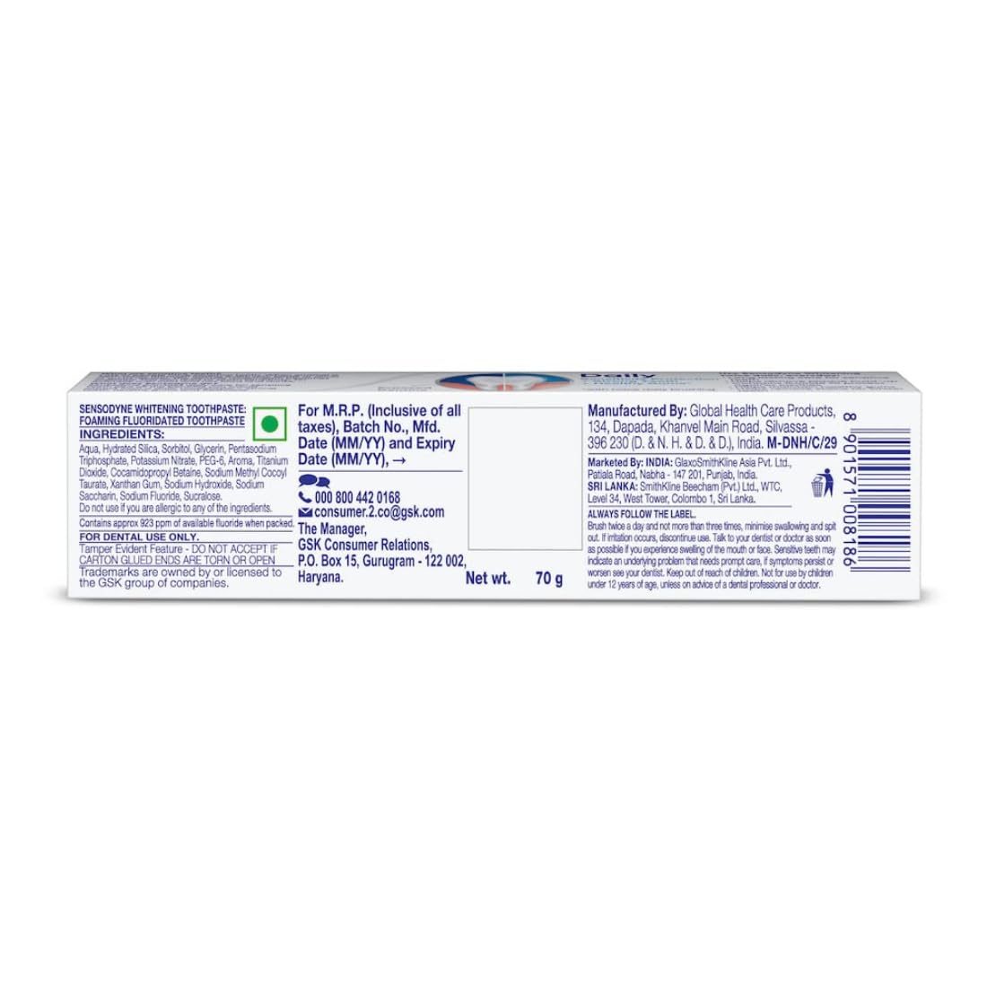 Sensodyne - Whitening - White Teeth and Daily Sensitivity Protection-Toothpaste