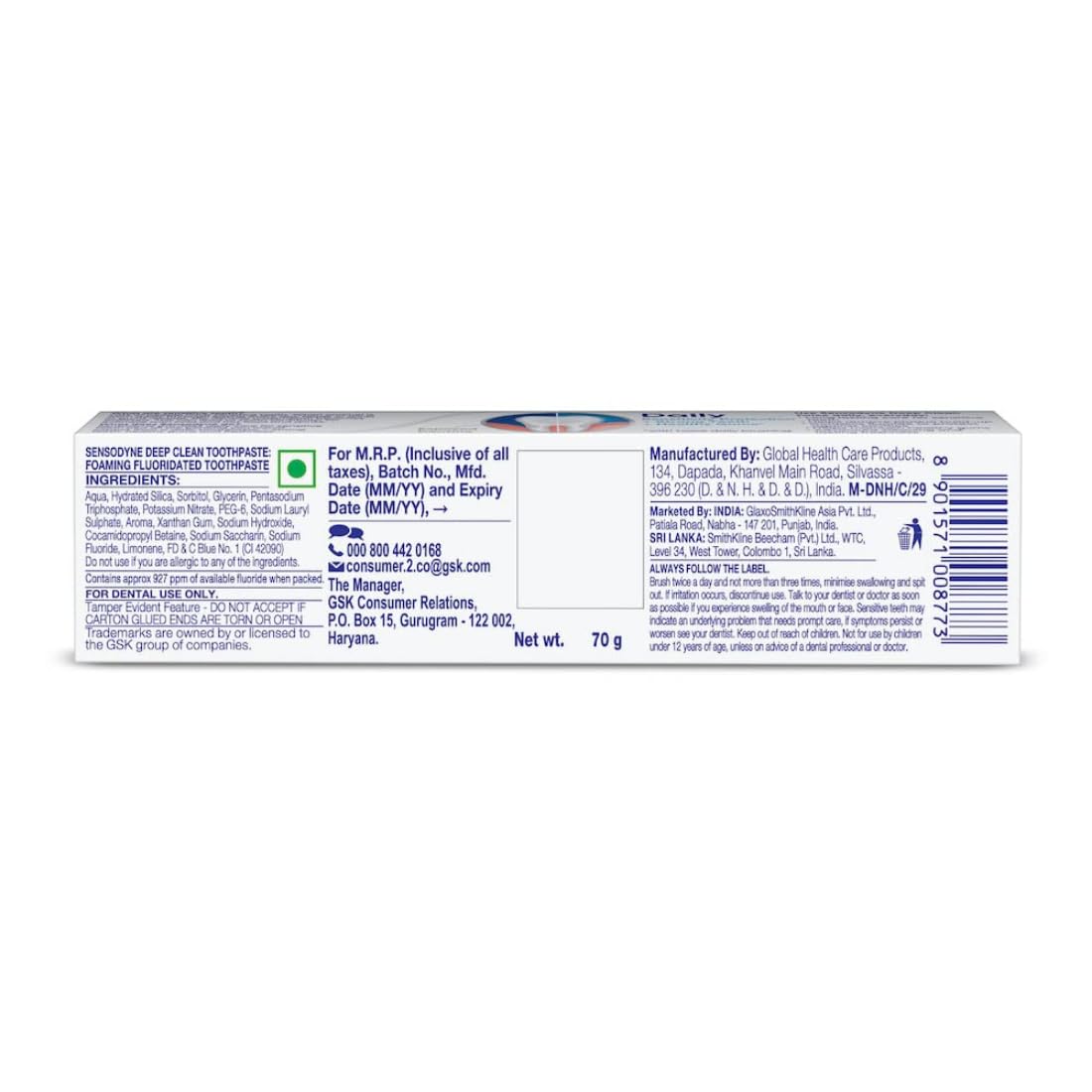 Sensodyne - Deep Clean - Daily Sensitivity Protection-Tooth Paste