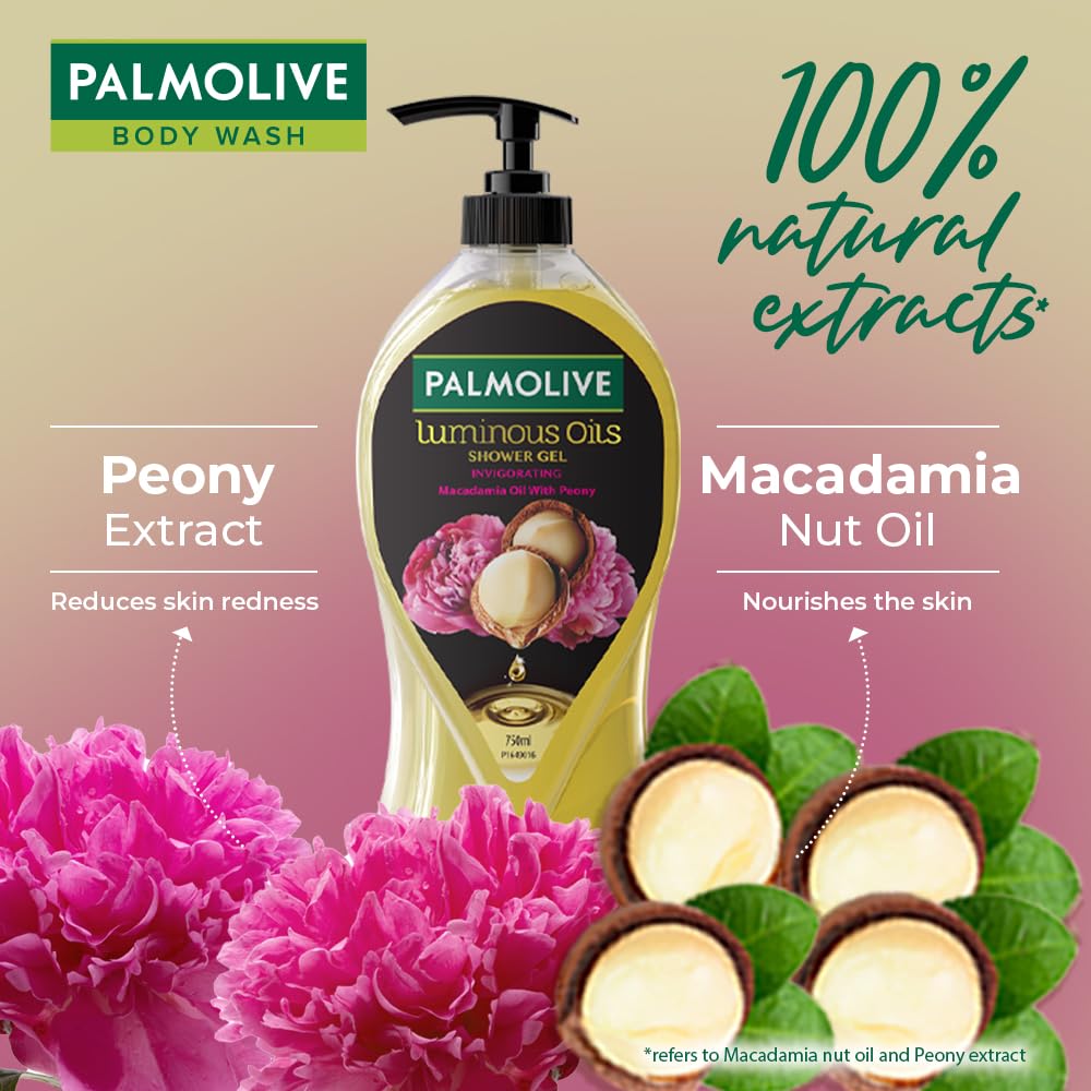 Palmolive - Macadamia Oil & Peony - Luminous Oil - Invigorating - Body Wash