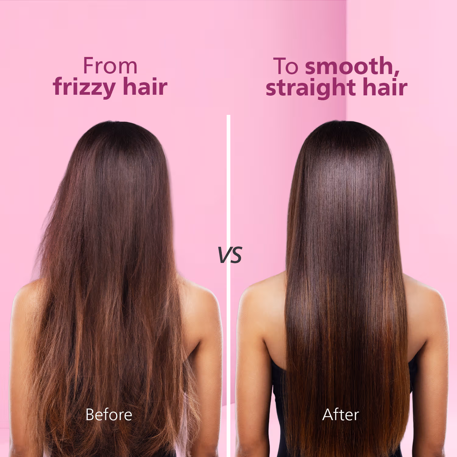 Philips - Selfie Hair Straightener - Minimized Heat Damage - Black