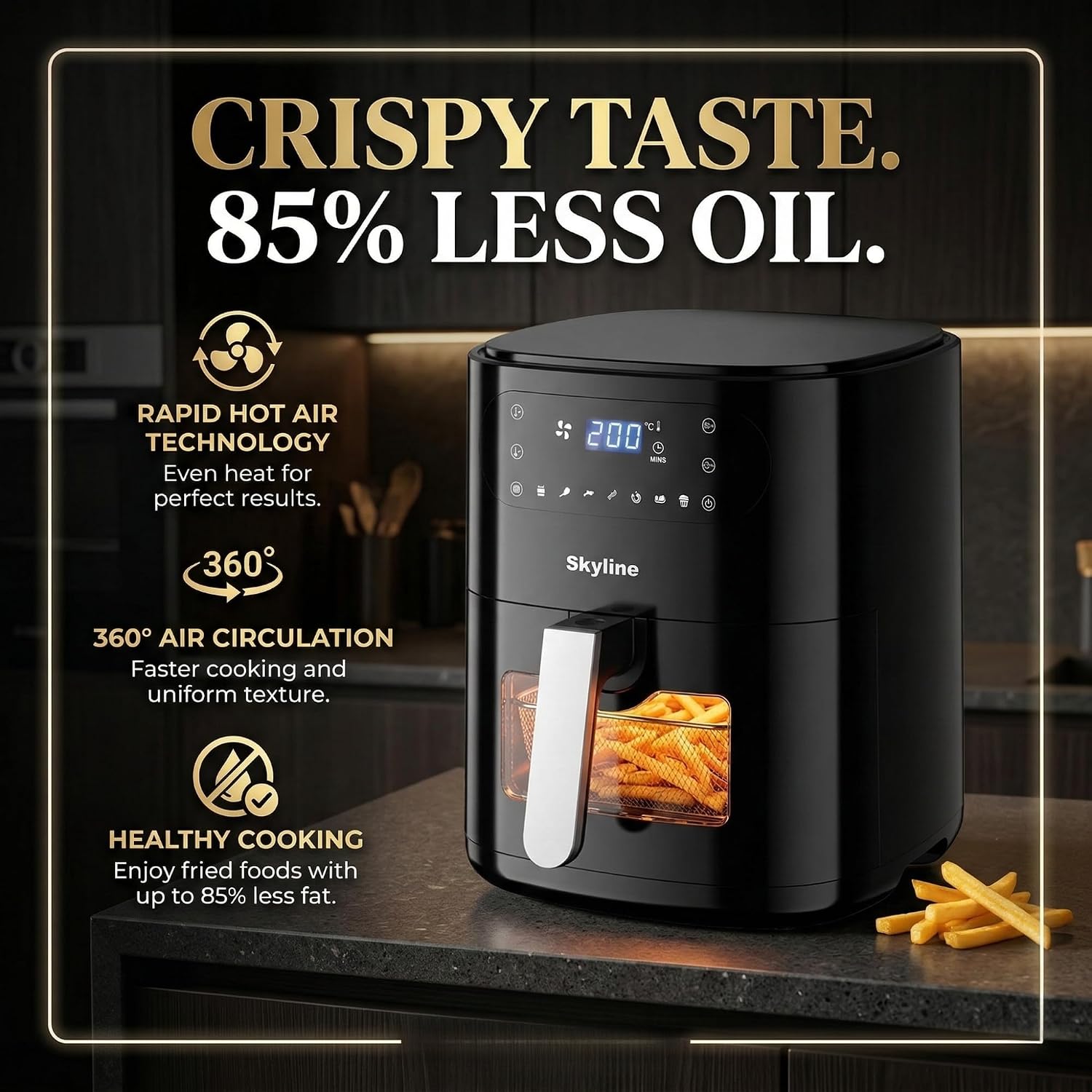 Skyline - Digital Air Fryer - 2000 Watts