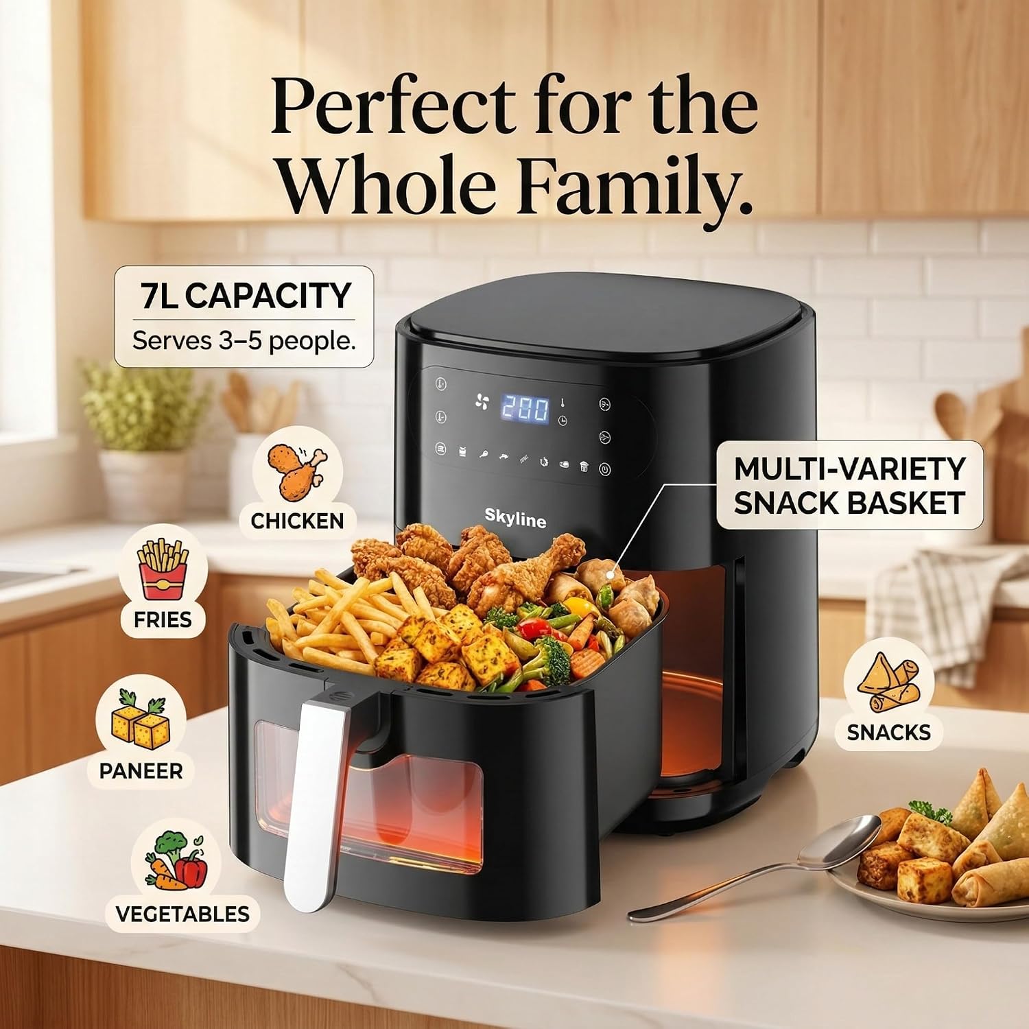 Skyline - Digital Air Fryer - 2000 Watts