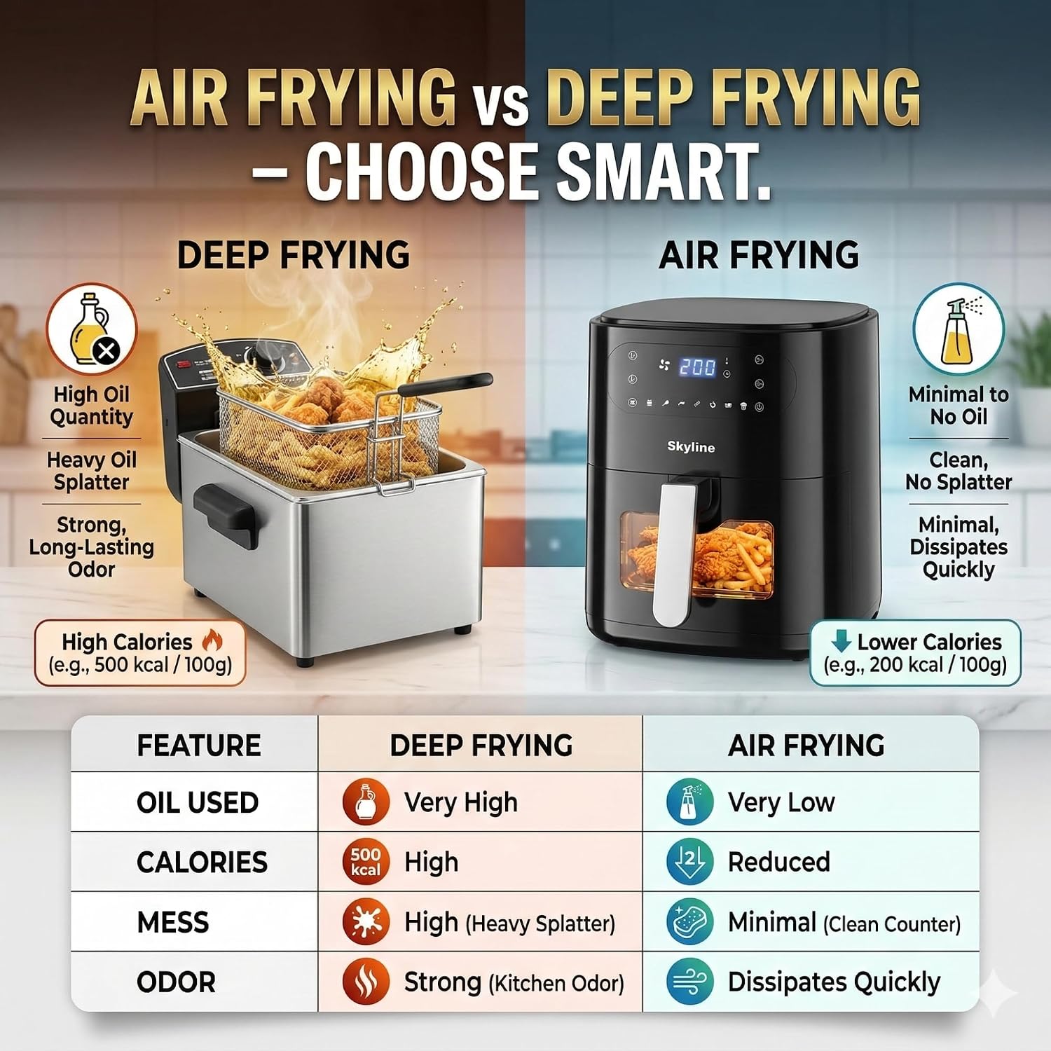 Skyline - Digital Air Fryer - 2000 Watts