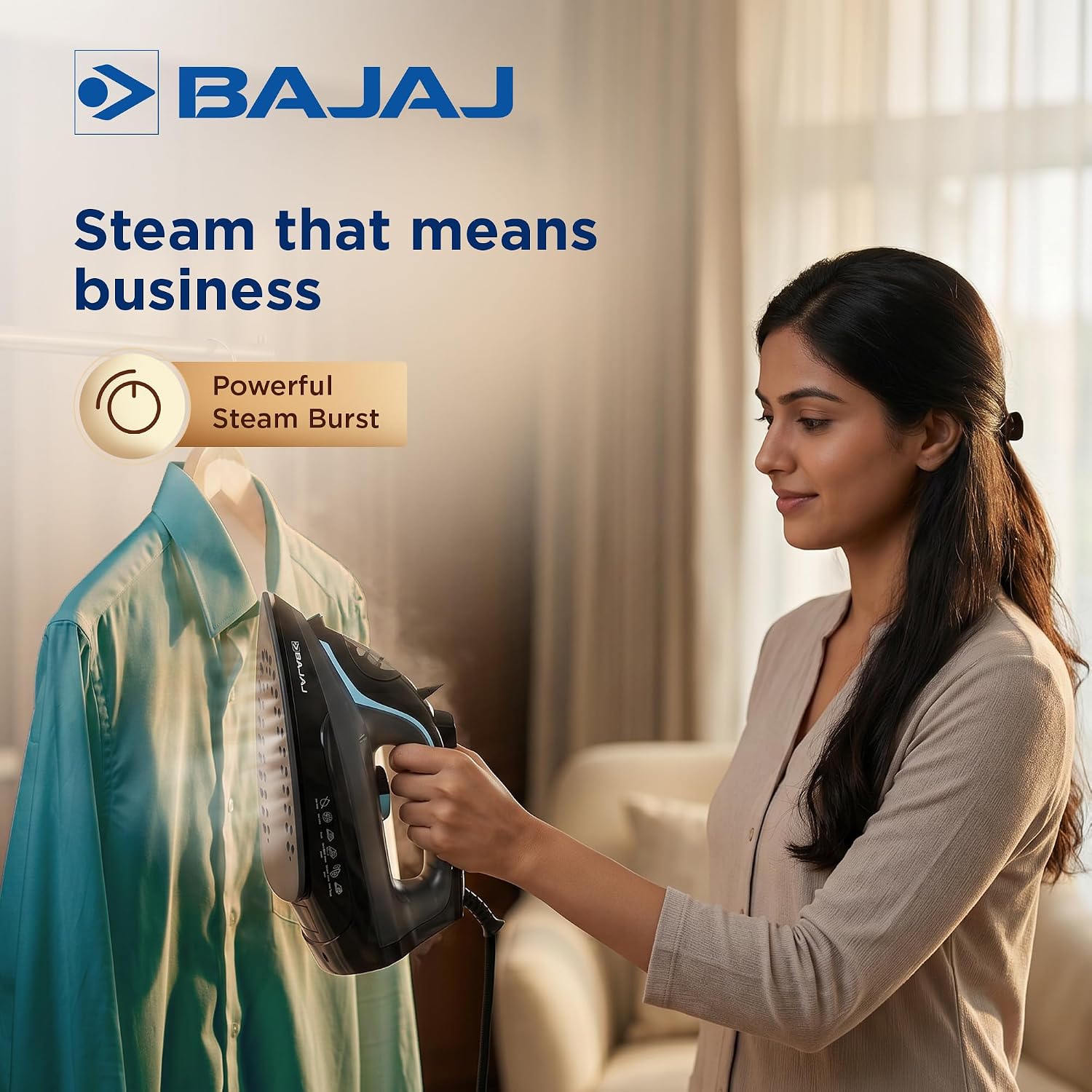Bajaj - Steam Iron - Aluminium Soleplate Iron | 2000 Watts