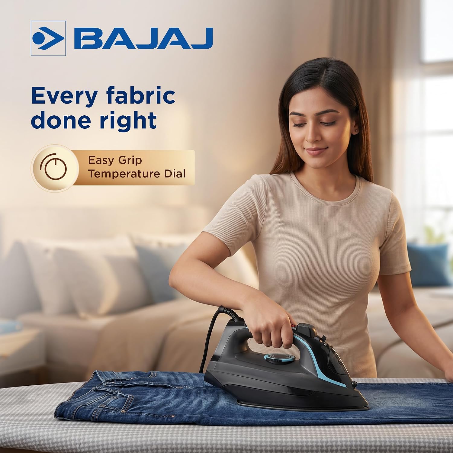 Bajaj - Steam Iron - Aluminium Soleplate Iron | 2000 Watts