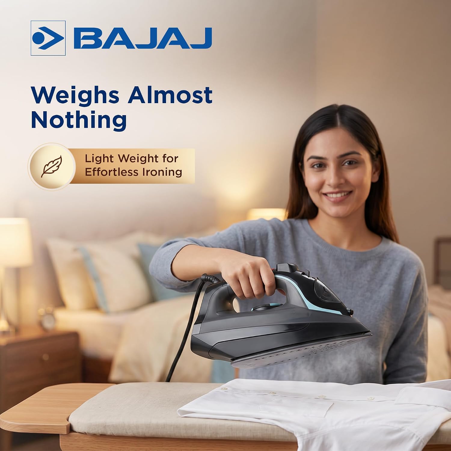 Bajaj - Steam Iron - Aluminium Soleplate Iron | 2000 Watts