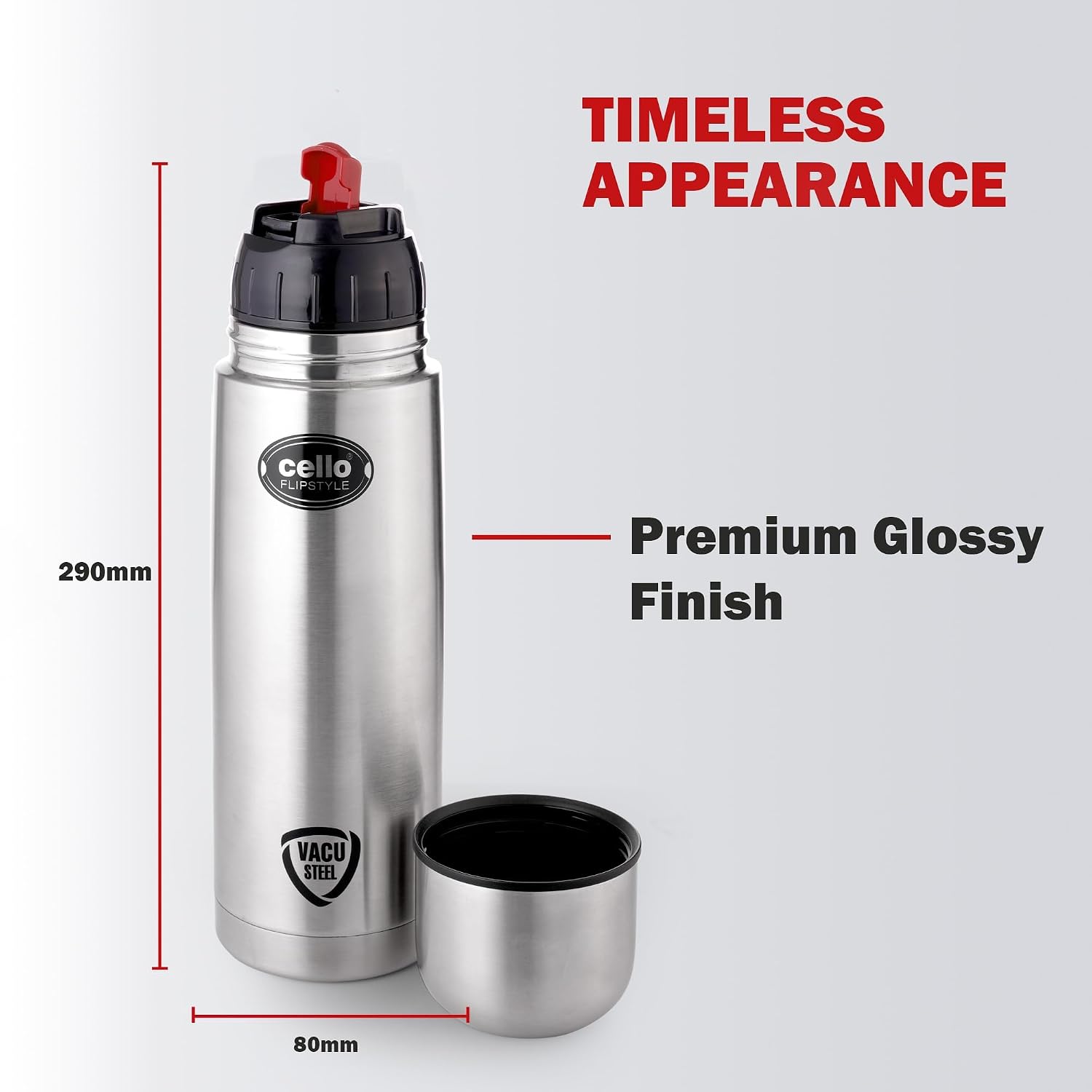 Cello - Flipstyle - Stainless Steel - Hot and Cold - Water Bottle