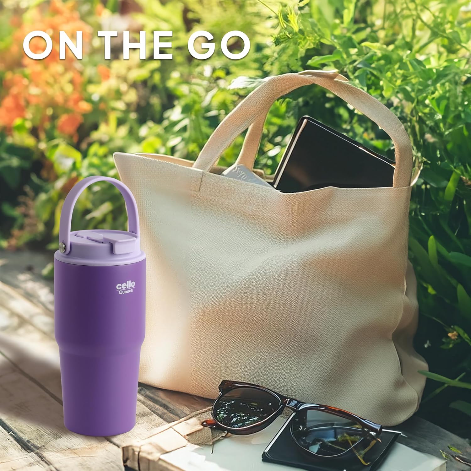 Cello - Quench Go - Insulated Stainless Steel - Sipper Tumbler with Straw