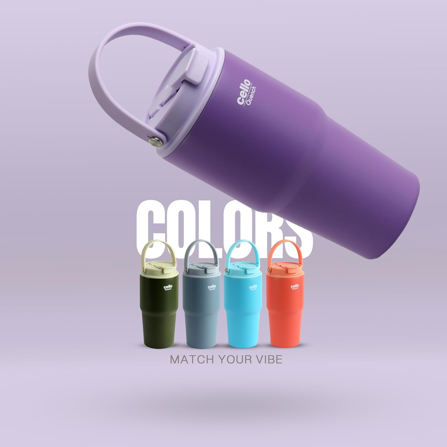 Cello - Quench Go - Insulated Stainless Steel - Sipper Tumbler with Straw