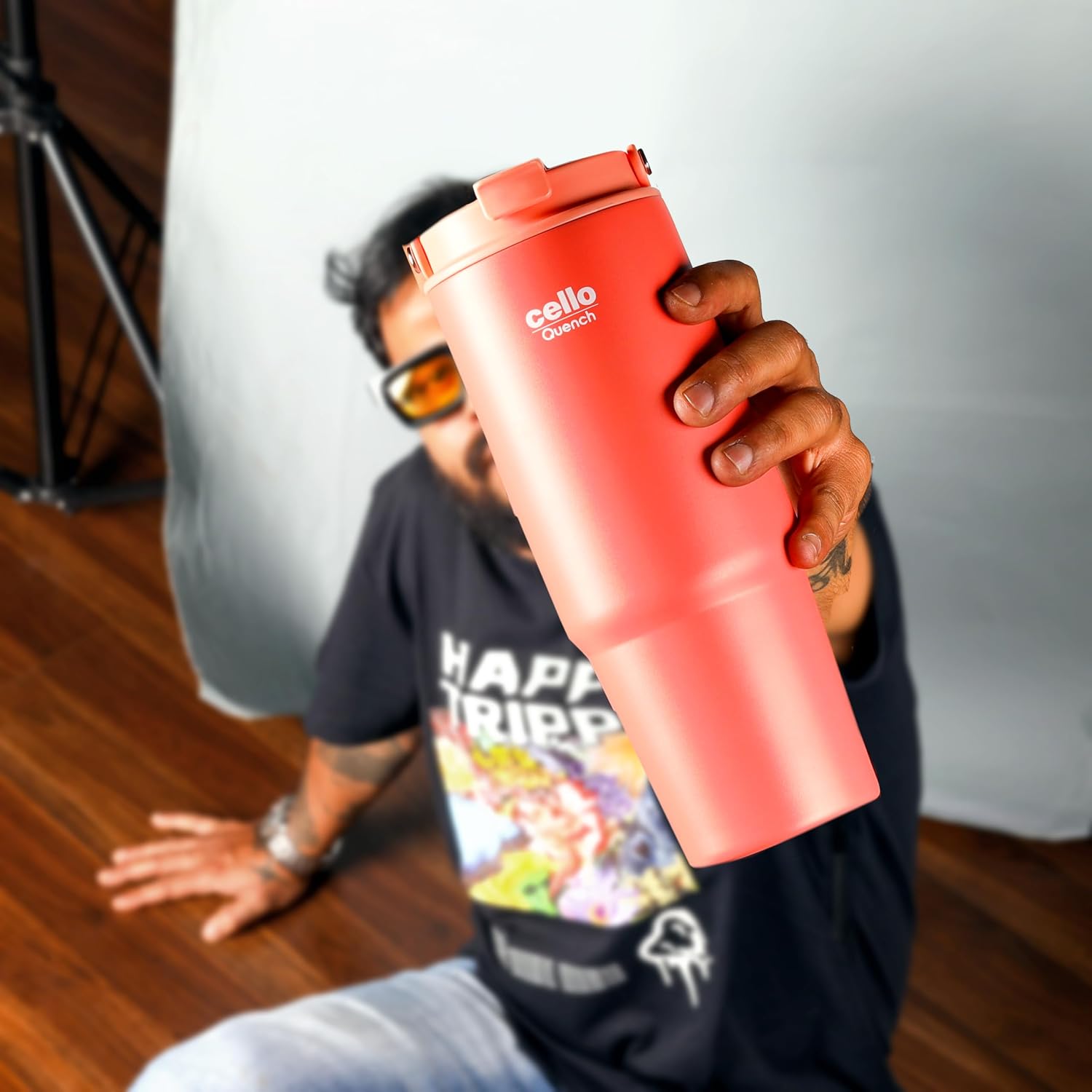 Cello - Quench Go - Insulated Stainless Steel - Sipper Tumbler with Straw