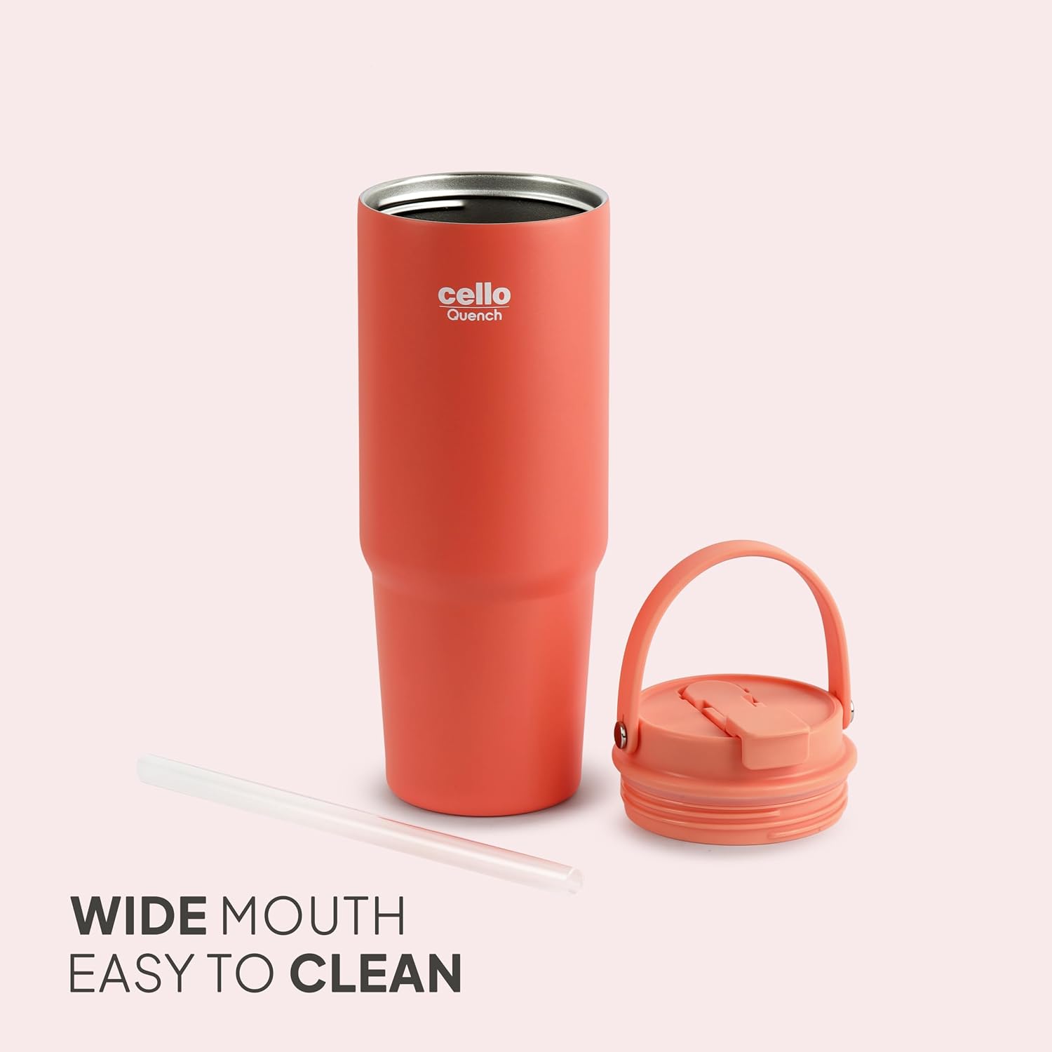 Cello - Quench Go - Insulated Stainless Steel - Sipper Tumbler with Straw