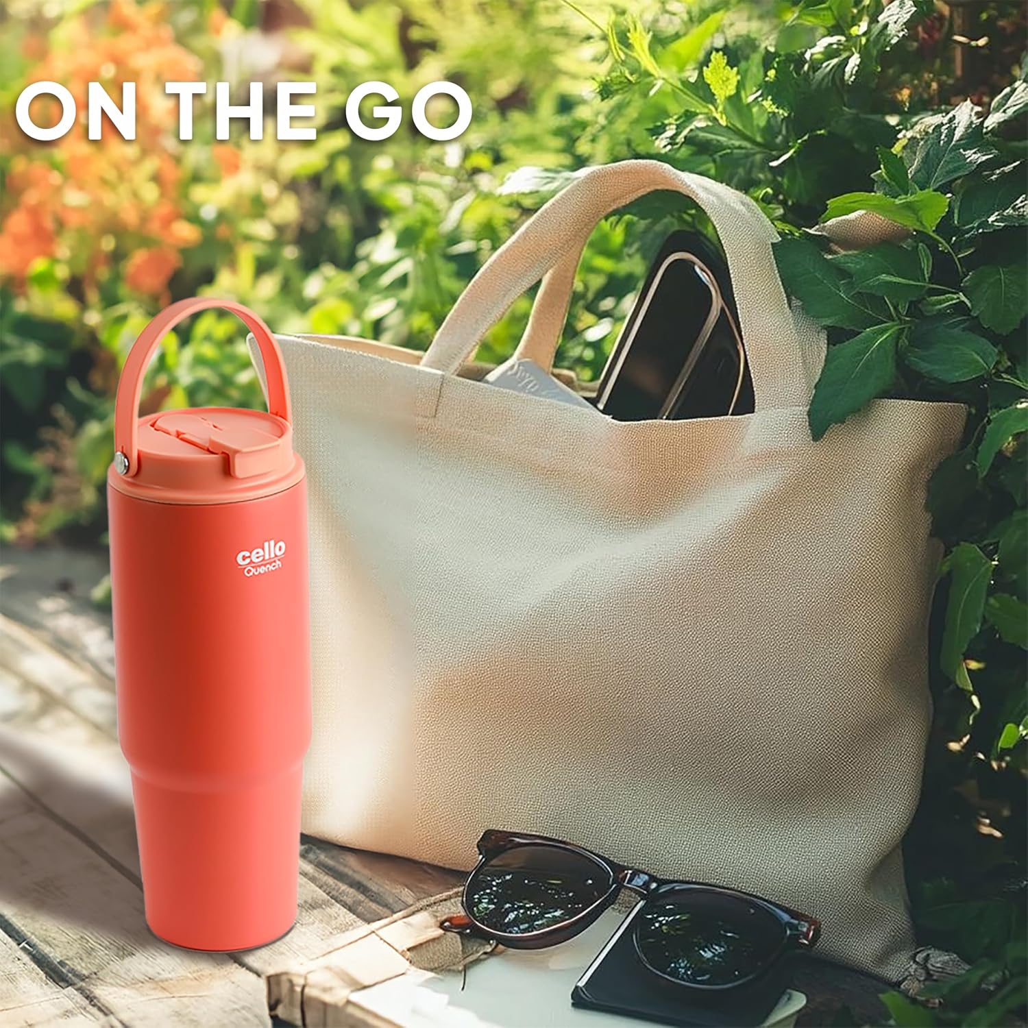 Cello - Quench Go - Insulated Stainless Steel - Sipper Tumbler with Straw
