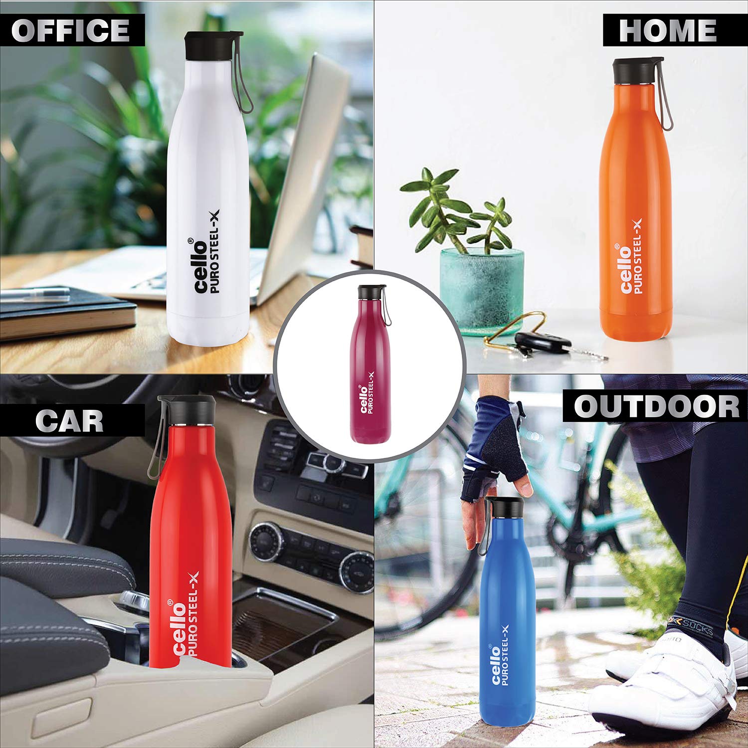 Cello - Puro Steel-X Rover 600 - Insulated-Water Bottle