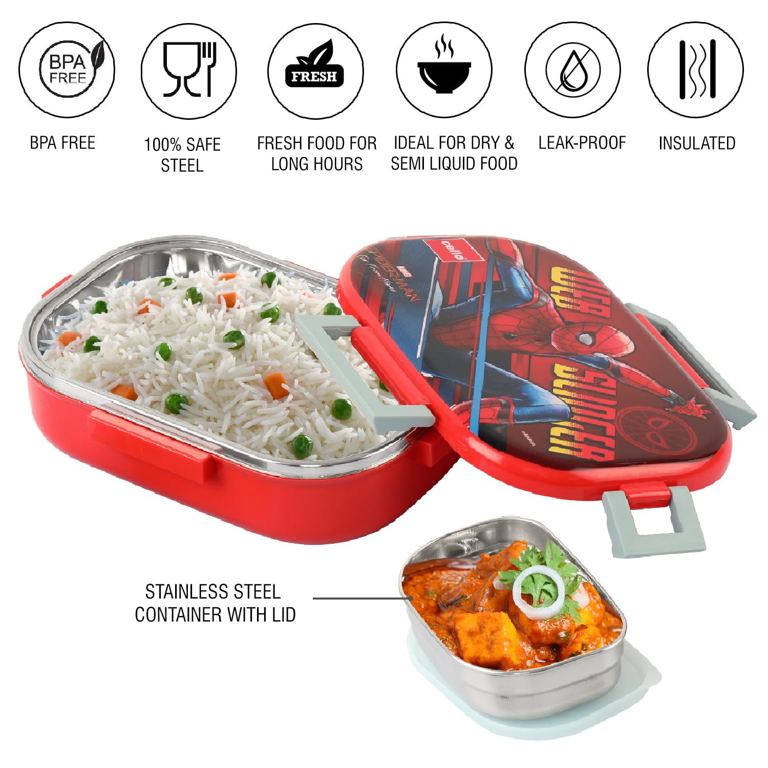 Cello - Feast Deluxe - Spider Man Print Insulated - Lunch Box