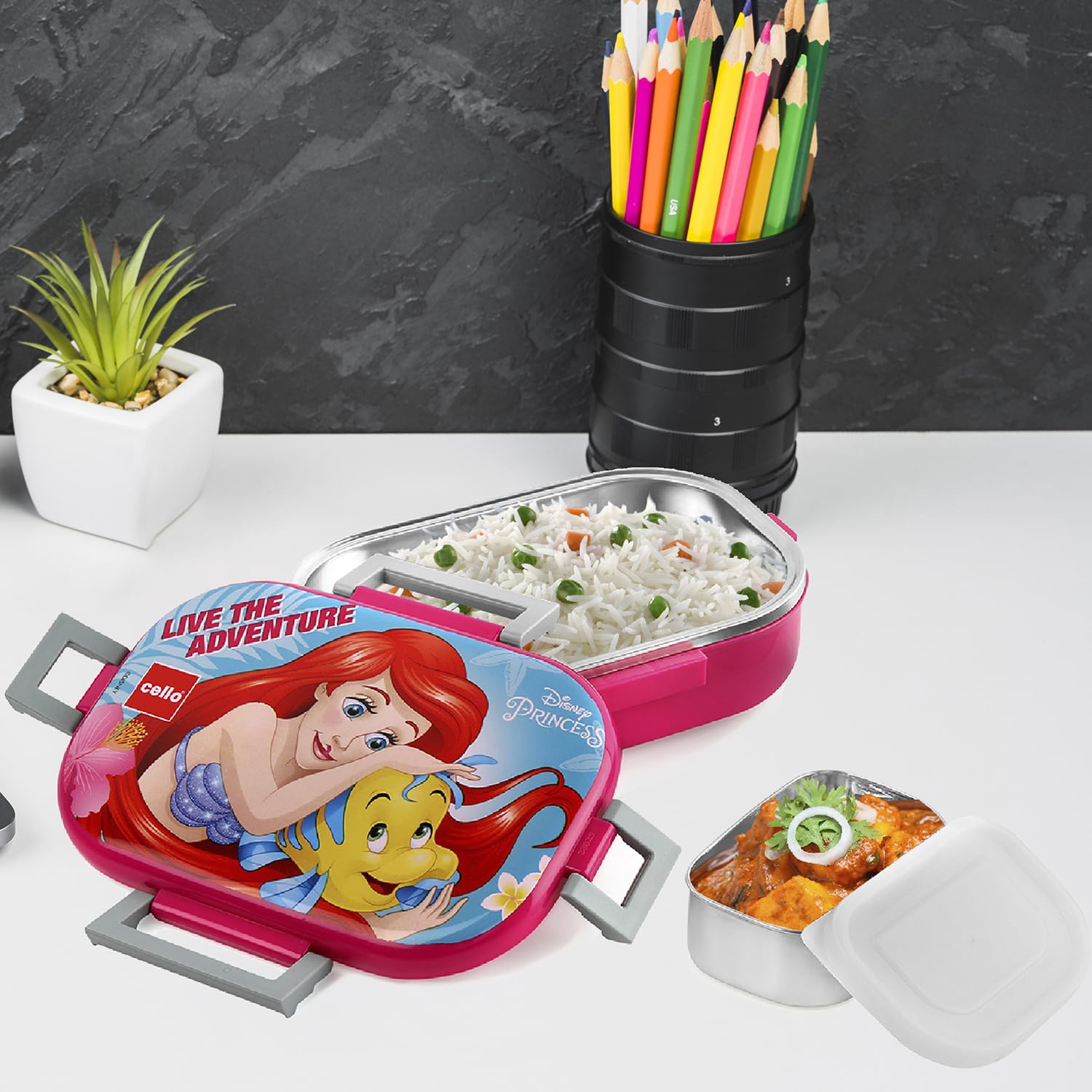 Cello - Feast Deluxe Princess - Design Insulated-Lunch Box - Pink