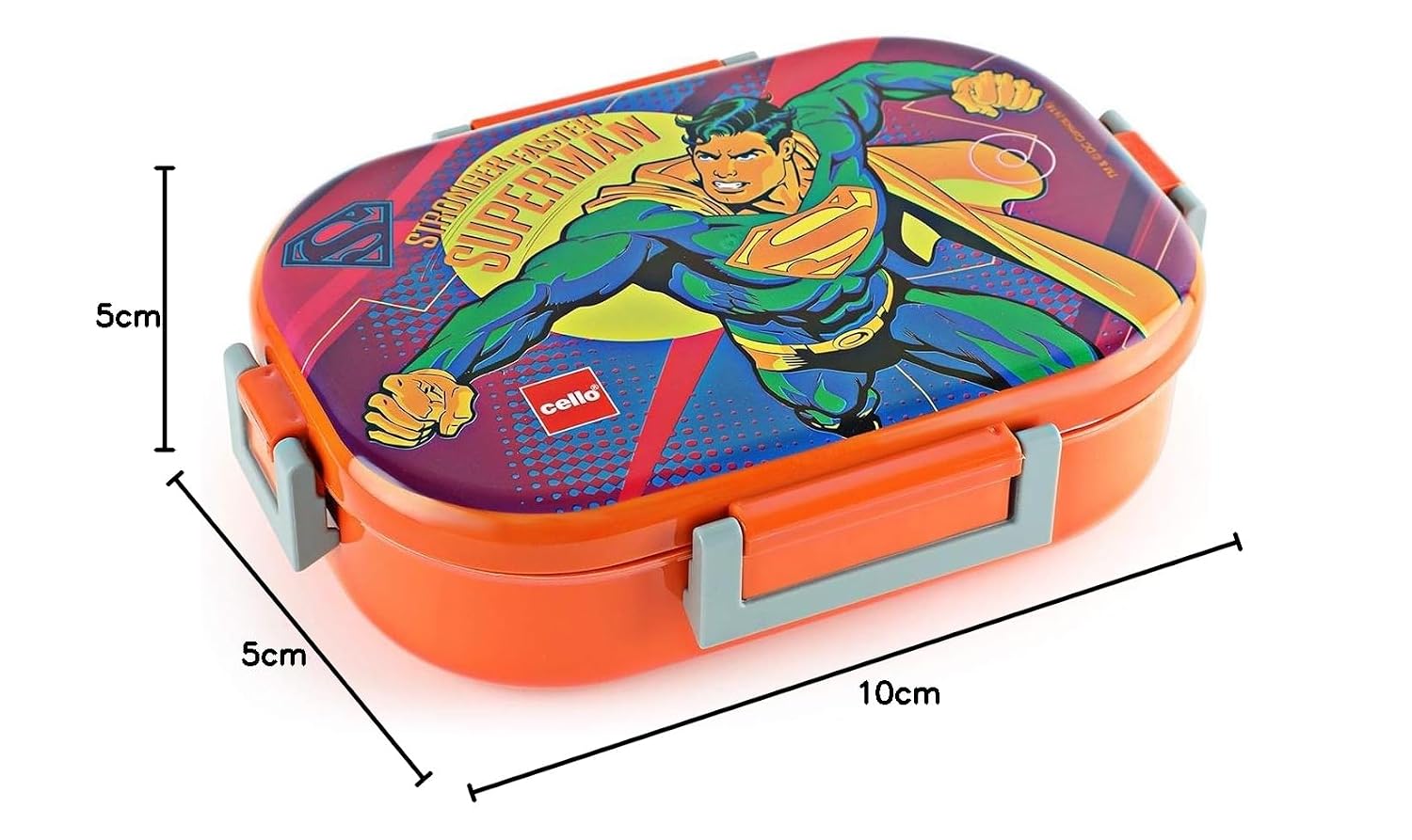 Cello - Feast Deluxe - Hot Wheel - Insulated - Kids Lunch Box with Steel Inner (Orange)