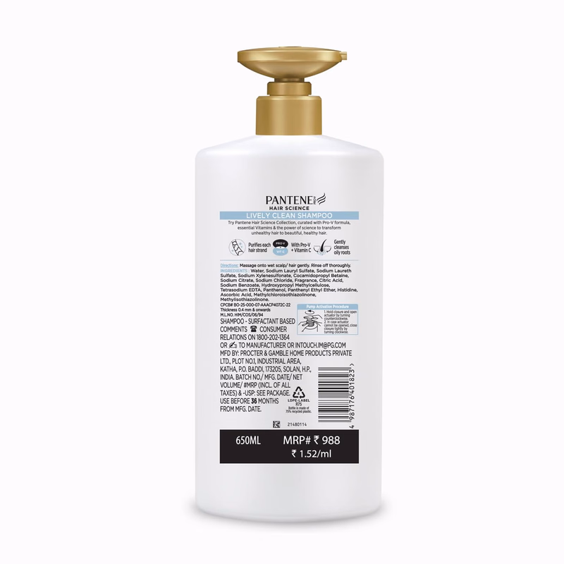 Pantene - Lively Clean - Advanced Hair Care Solution - Shampoo