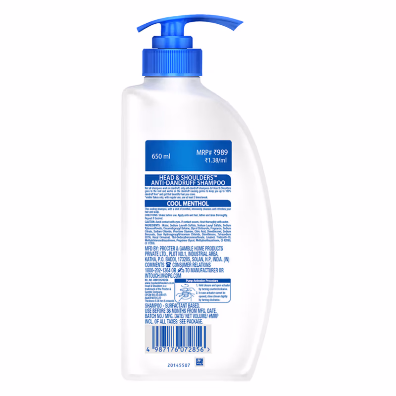 Head & Shoulders - Cool Menthol - Anti-Dandruff Shampoo