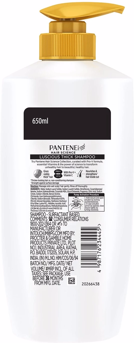Pantene - Luscious Thick - Hair Science  Shampoo with Vitamin C