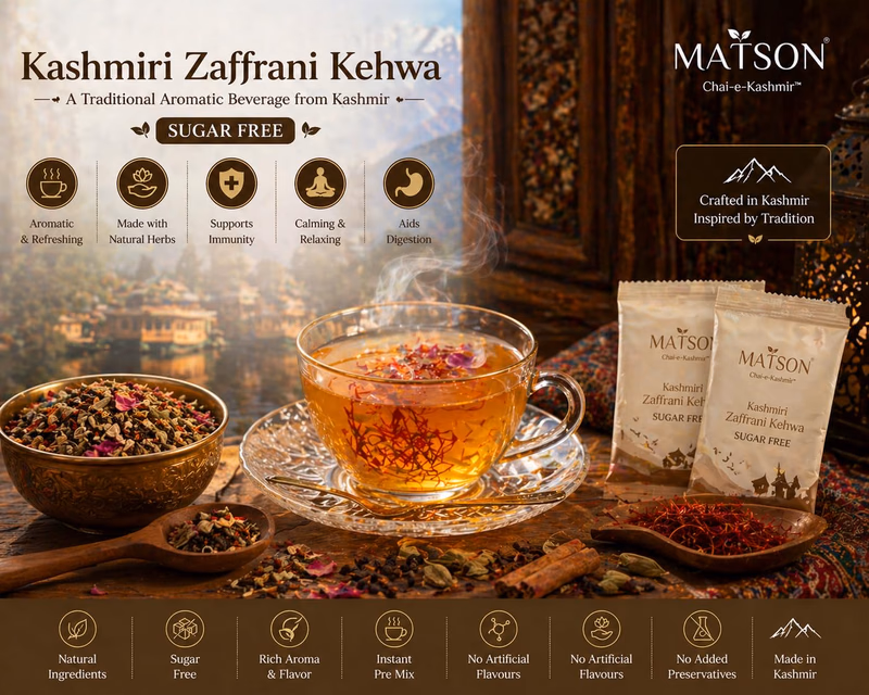 Matson - Kashmiri Zaffrani Kahwa - Sugar Free - Pouches