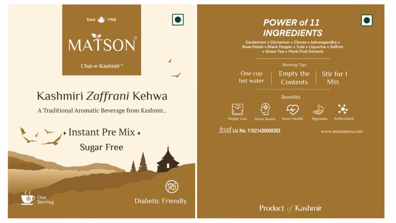 Matson - Kashmiri Zaffrani Kahwa - Sugar Free - Pouches