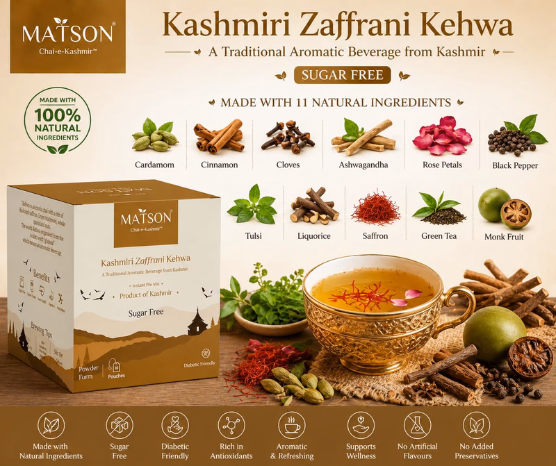 Matson - Kashmiri Zaffrani Kahwa - Sugar Free - Pouches