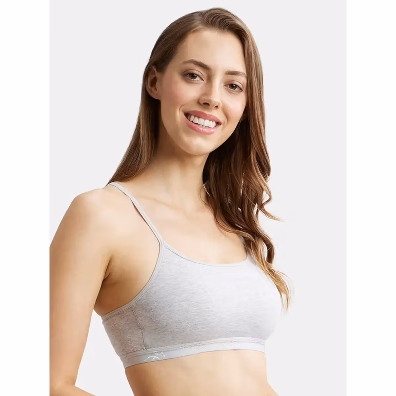 Jockey - Steel Grey Mel - Crop Top - Simple Comfort - 1851-Stretch