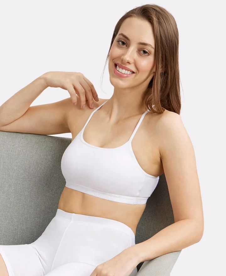Jockey - White - Crop Top - Simple Comfort - 1851-Stretch