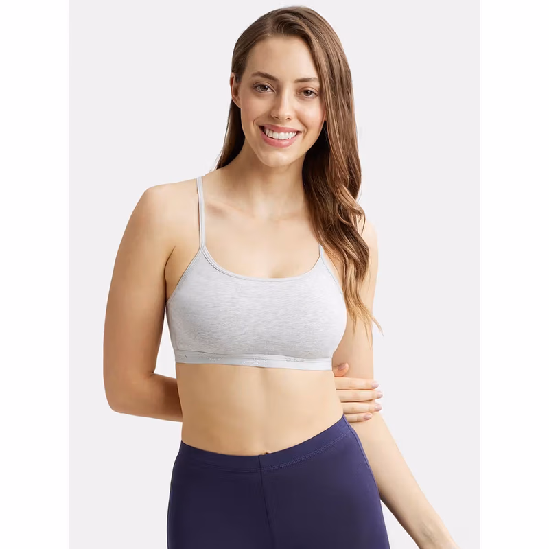 Jockey - Steel Grey Mel - Crop Top - Simple Comfort - 1851-Stretch