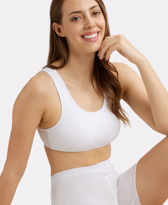 ockey - White - Crop Top - Simple Comfort - 1582-Stretch