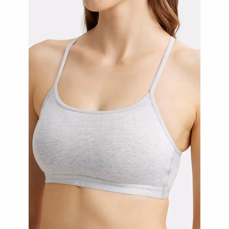 Jockey - Steel Grey Mel - Crop Top - Simple Comfort - 1851-Stretch