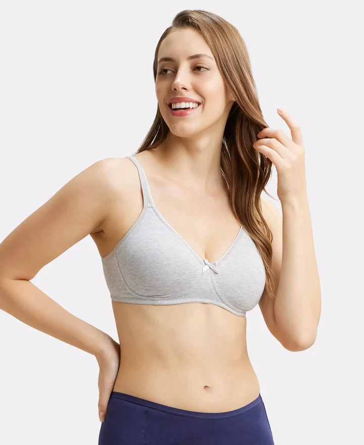 Jockey Women - Steel Gray Melange - Wire-free Shaper Bra - 1722-Stretch