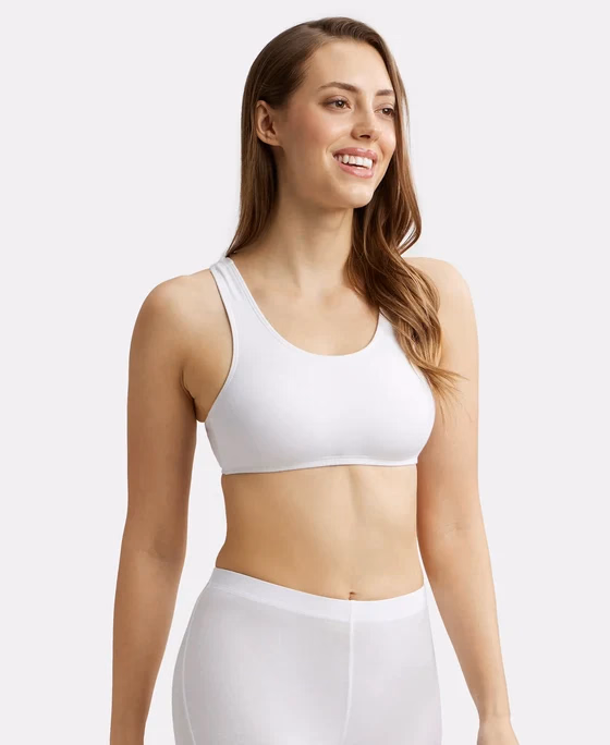 ockey - White - Crop Top - Simple Comfort - 1582-Stretch