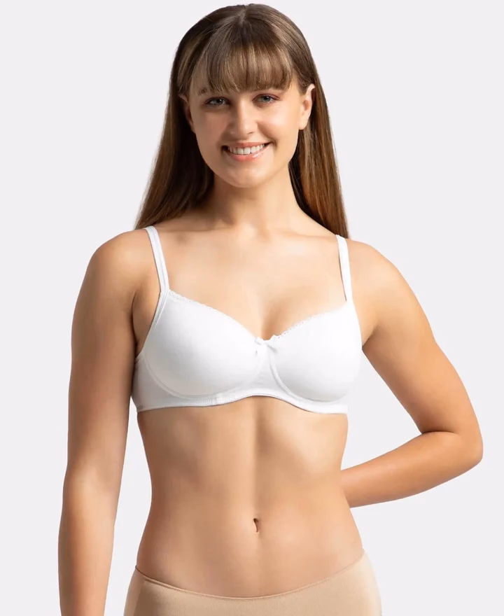 Jockey Women - White - Fashion Essentials - Wire-Free Padded Bra-1723-Stretch