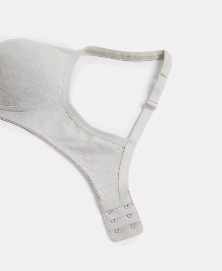 Jockey Women - Steel Gray Melange - Fashion Essentials - Wire-Free Padded Bra-1723-Stretch