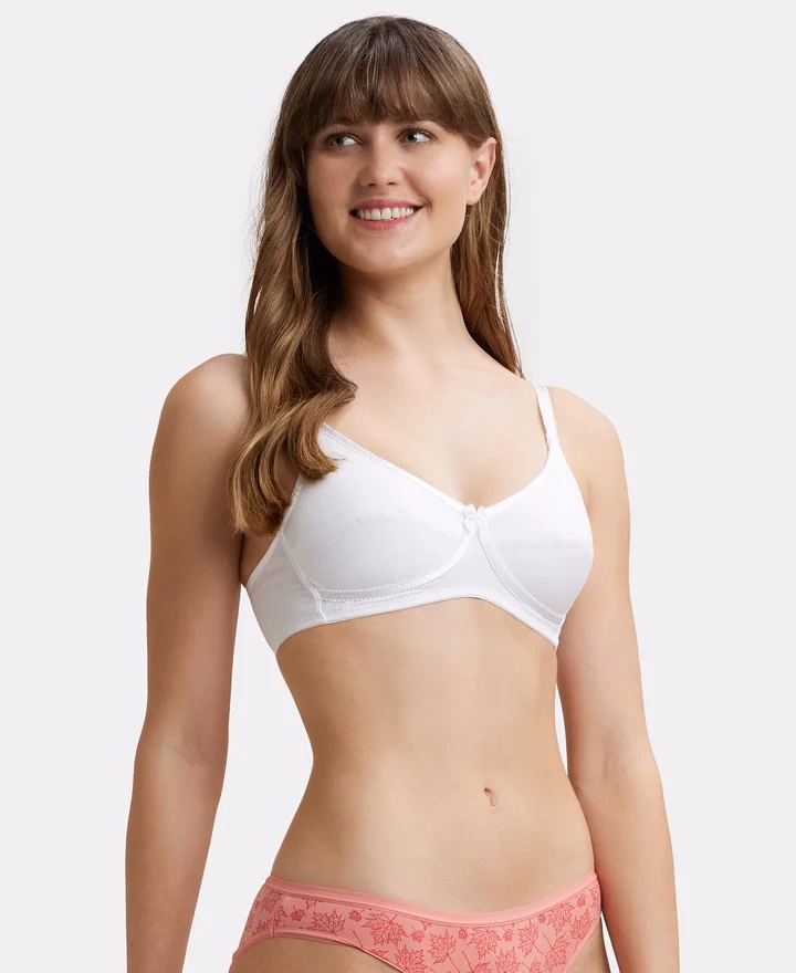 Jockey Women - White - Wire-free Cross Over Bra- Stretch-1242
