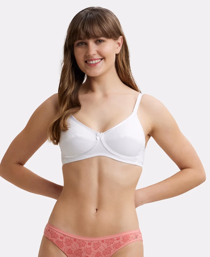 Jockey Women - White - Wire-free Cross Over Bra- Stretch-1242