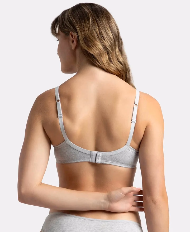Jockey Women - Steel Gray Melange - Fashion Essentials - Wire-Free Padded Bra-1723-Stretch