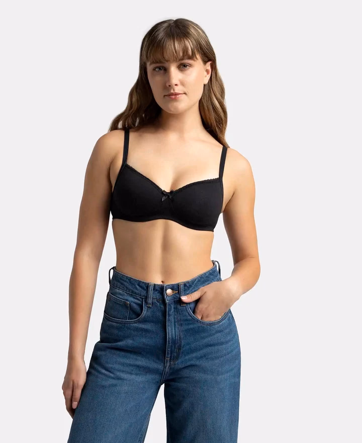Jockey Women - Black - Fashion Essentials - Wire-Free Padded Bra-1723-Stretch