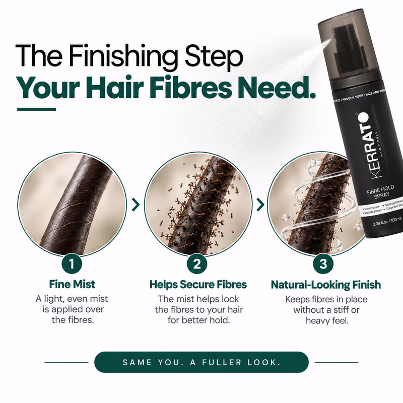 Kerrato Hair Fibres - Fibre Hold Spray - Hair Fibres For Thinning Hair