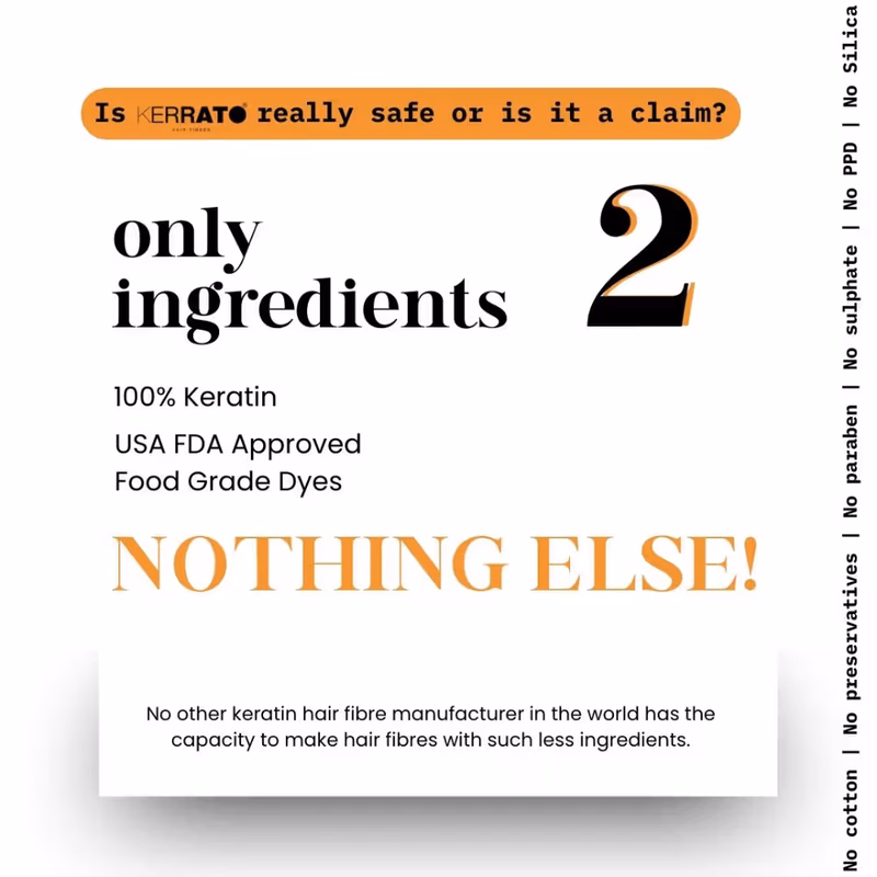 Kerrato Hair Fibres - Natural Black - Hair Fibres For Thinning Hair
