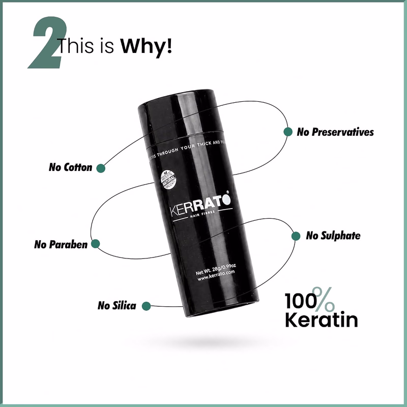 Kerrato Hair Fibres - Medium Brown - Hair Fibres For Thinning Hair