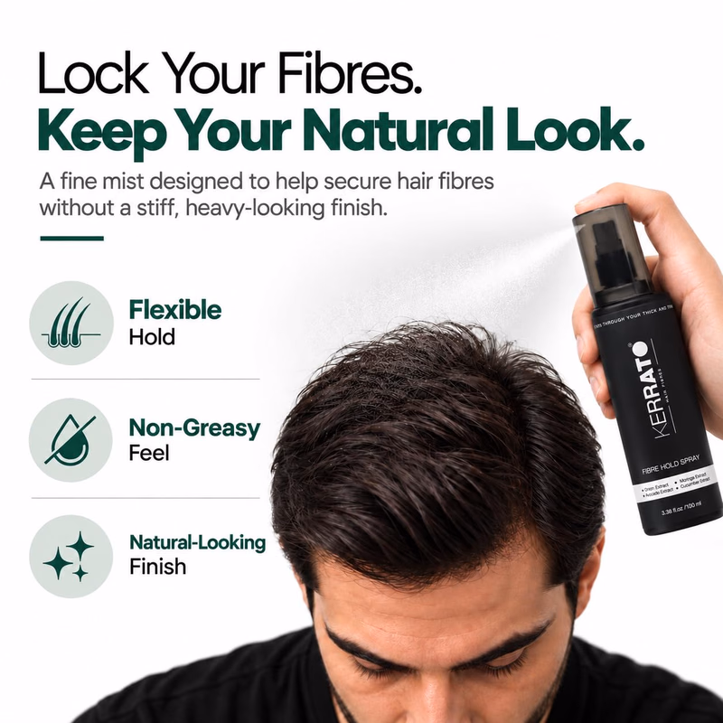 Kerrato Hair Fibres - Fibre Hold Spray - Hair Fibres For Thinning Hair