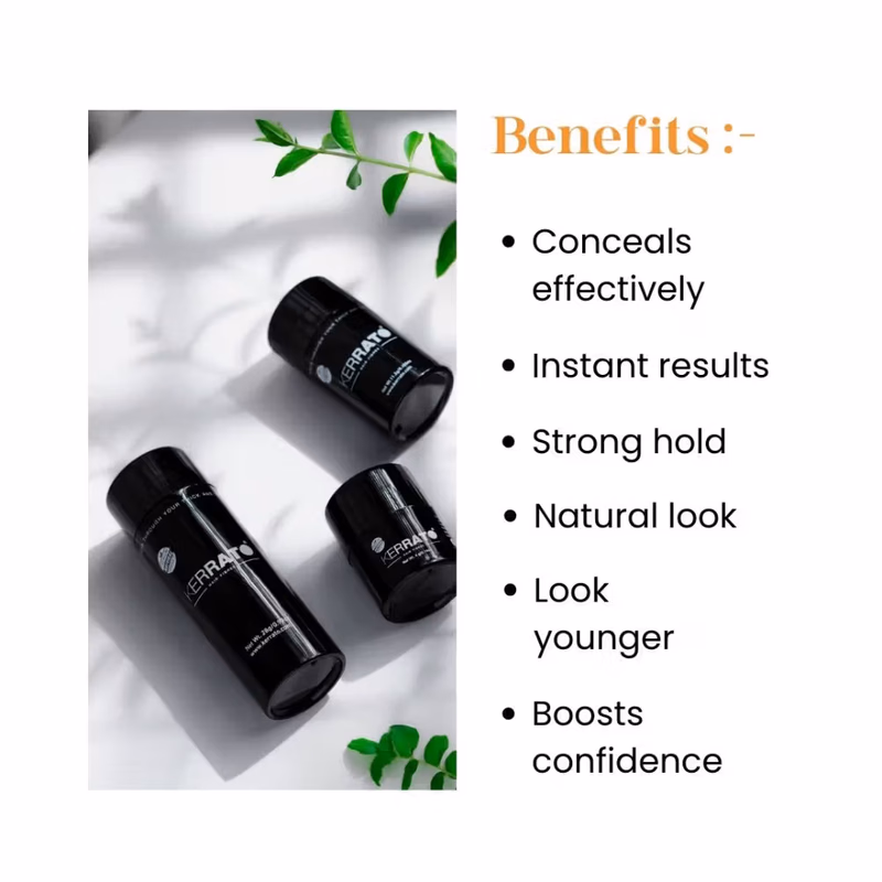 Kerrato Hair Fibres - Natural Black - Hair Fibres For Thinning Hair
