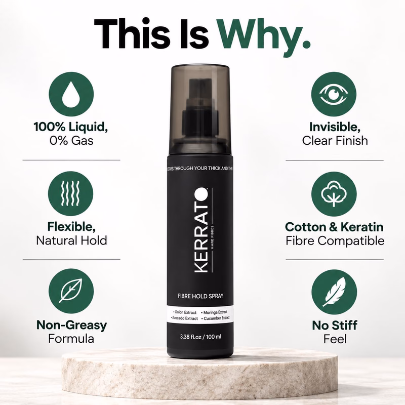 Kerrato Hair Fibres - Fibre Hold Spray - Hair Fibres For Thinning Hair