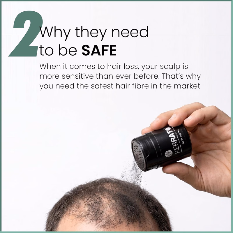Kerrato Hair Fibres - Medium Brown - Hair Fibres For Thinning Hair