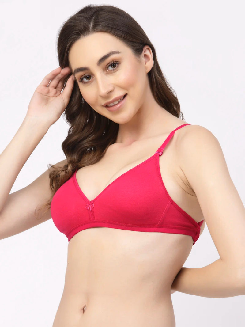 Floret - Magenta - T-Shirt Bra - Non Padded & Non-Wired Medium Coverage- T-3005